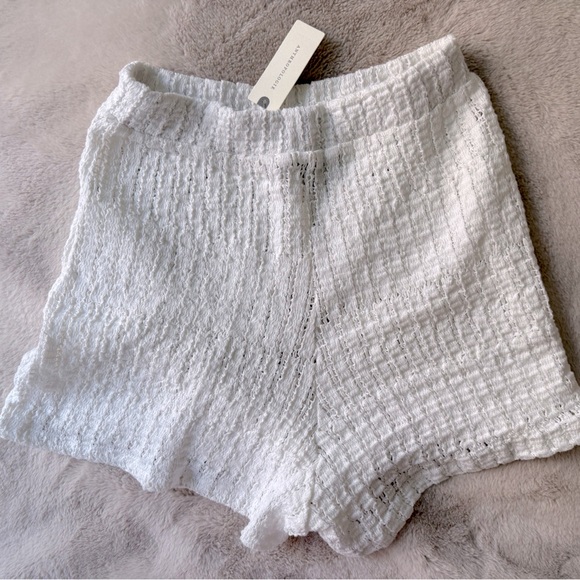 NWT Anthropologie Celandine Crochet-Knit Pull-On Short Ivory White Size S - Picture 8 of 11